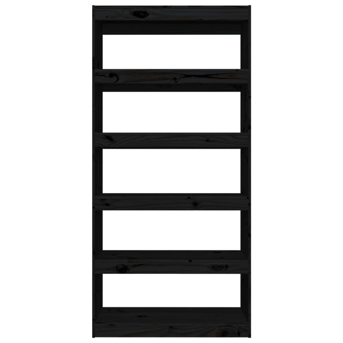 Bookcase/room divider black 80x30x167.4 cm solid pine wood