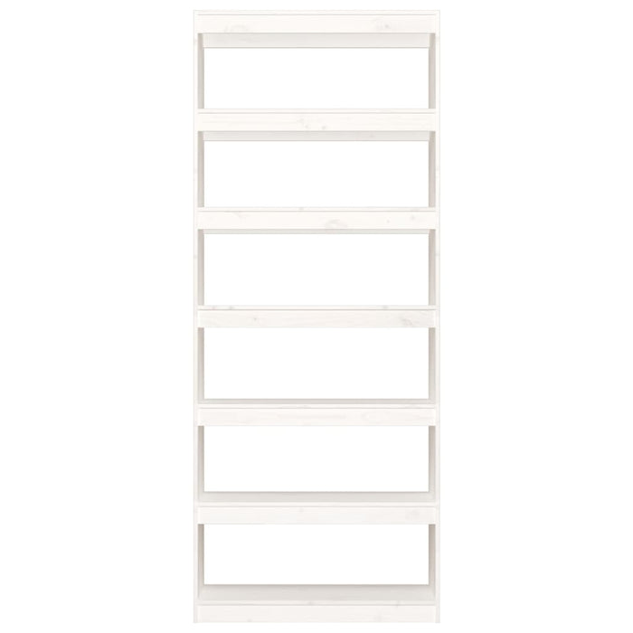 Bookcase/room divider white 80x30x199.5 cm solid pine wood