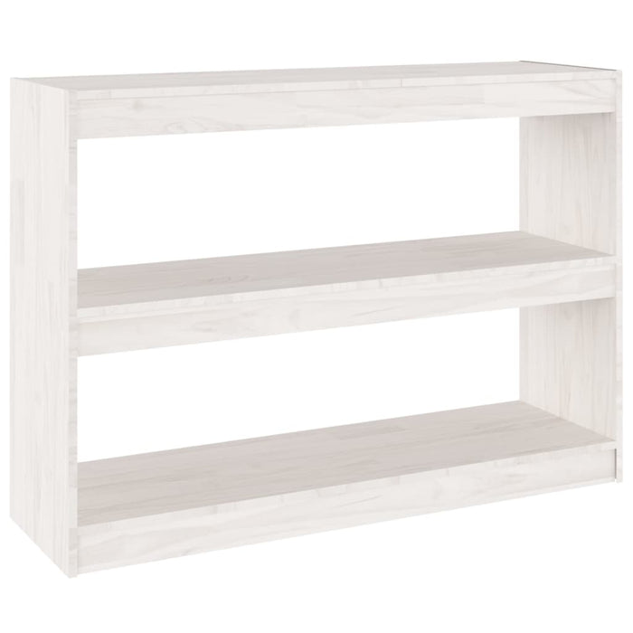 Bookcase room divider white 100x30x71.5 cm solid pine wood