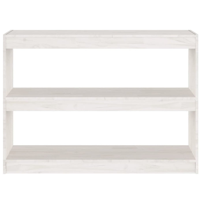 Bookcase room divider white 100x30x71.5 cm solid pine wood