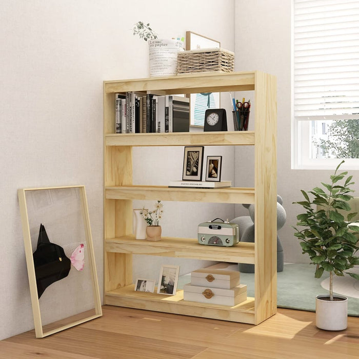 Bookcase/room divider 100x30x135.5cm solid pine wood