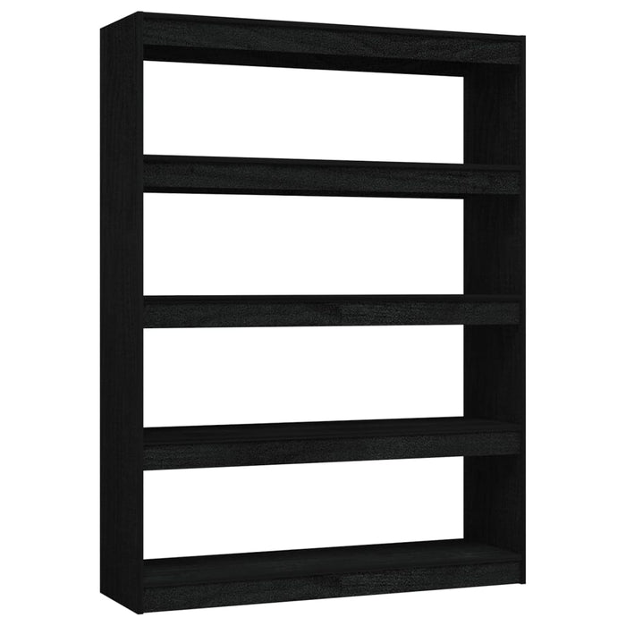 Bookcase/room divider black 100x30x135.5cm solid pine wood