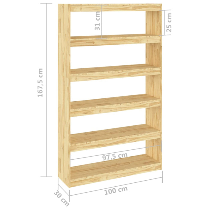 Bücherregal/Raumteiler 100x30x167,5 cm Massivholz Kiefer