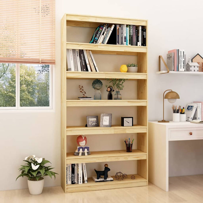 Bookcase/room divider 100x30x200 cm solid pine wood