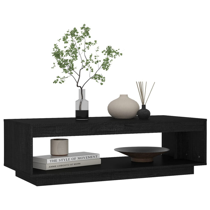 Couchtisch Schwarz 110x50x33,5 cm Kiefer Massivholz