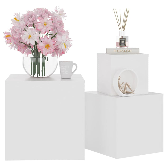 Beistelltische 3-tlg. Weiß Holzwerkstoff