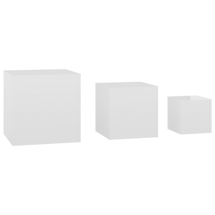 Beistelltische 3-tlg. Hochglanz-Weiß Holzwerkstoff