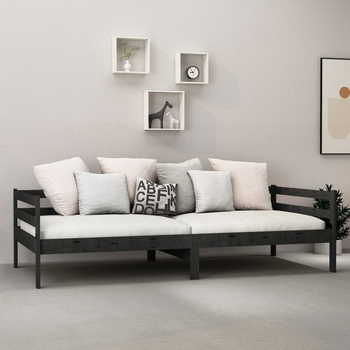 Tagesbett Schwarz Kiefer Massivholz 90x200 cm