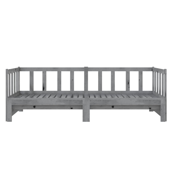 Tagesbett Ausziehbar Grau Kiefer Massivholz 2x(90x200) cm