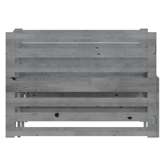 Tagesbett Ausziehbar Grau Kiefer Massivholz 2x(90x200) cm