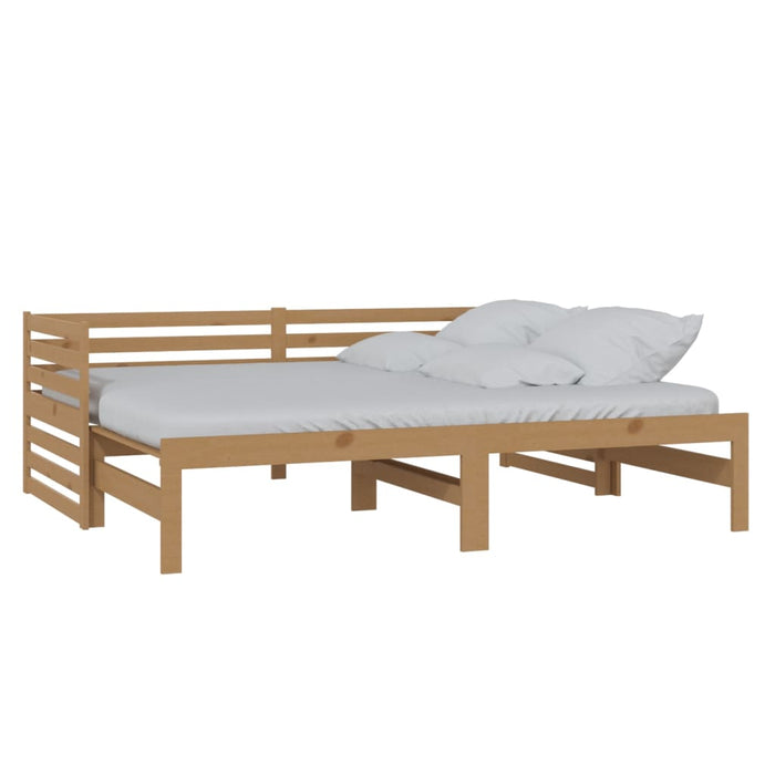 Tagesbett Ausziehbar Honigbraun Kiefer Massivholz 2x(90x200) cm