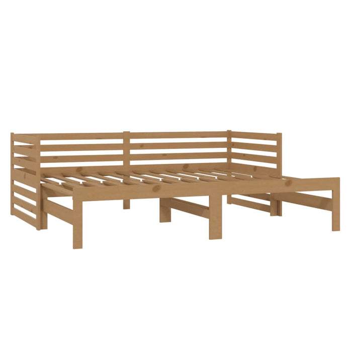 Tagesbett Ausziehbar Honigbraun Kiefer Massivholz 2x(90x200) cm