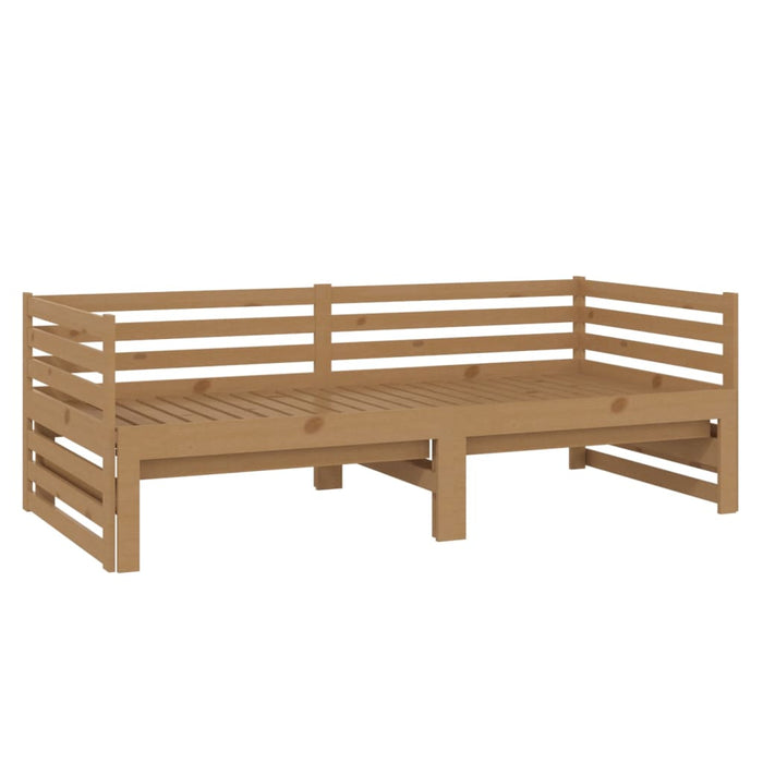 Tagesbett Ausziehbar Honigbraun Kiefer Massivholz 2x(90x200) cm