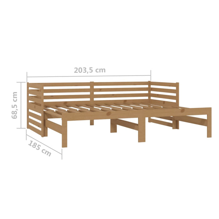 Tagesbett Ausziehbar Honigbraun Kiefer Massivholz 2x(90x200) cm