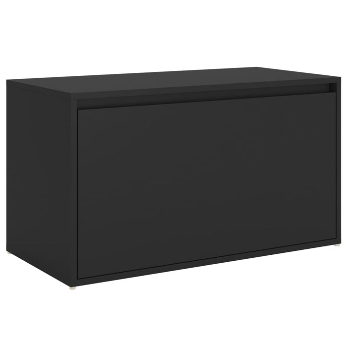 Hall bench 80x40x45 cm black wood material