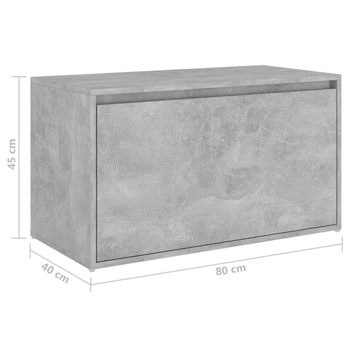 Hall bench 80x40x45 cm concrete gray wood material
