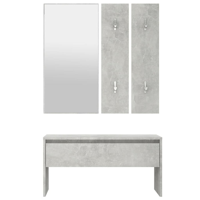 Hallway furniture set concrete gray made of wood material