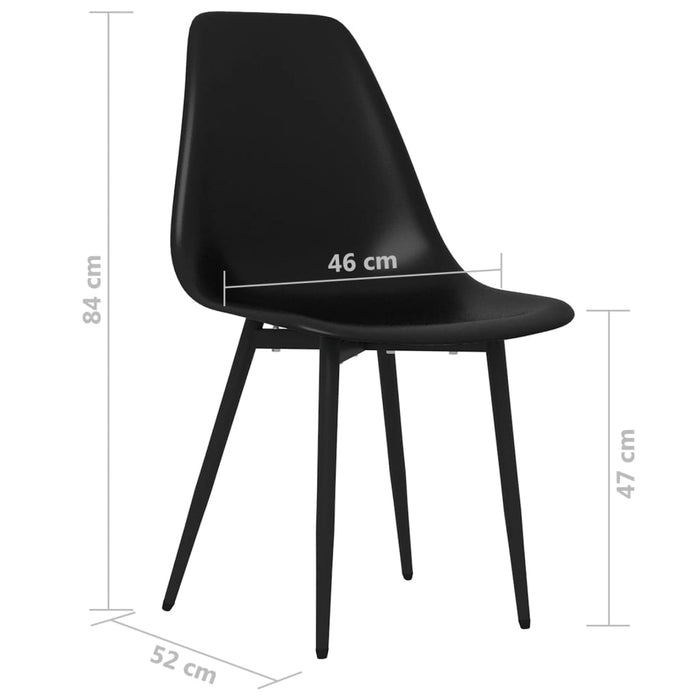 Dining room chairs 4 pcs. Black PP
