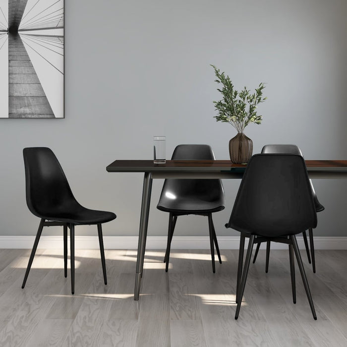 Dining room chairs 4 pcs. Black PP