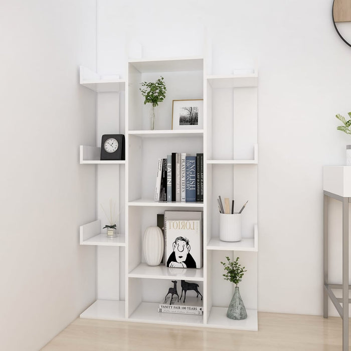 Bücherregal Weiß 86x25,5x140 cm Holzwerkstoff