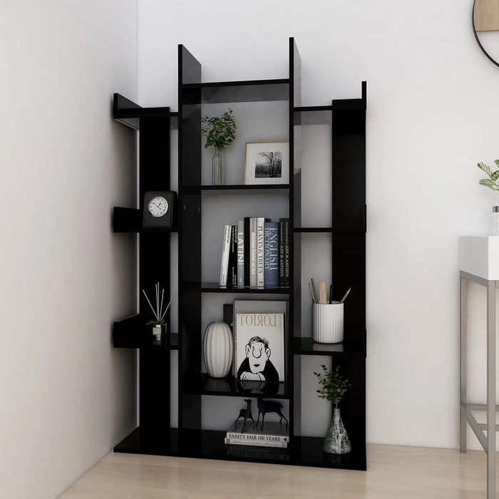 Bookcase black 86x25.5x140 cm made of wood