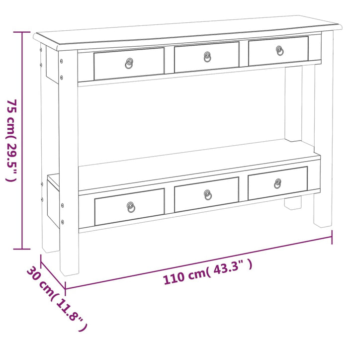 Konsolentisch mit Schubladen 110x30x75 cm Mahagoniholz
