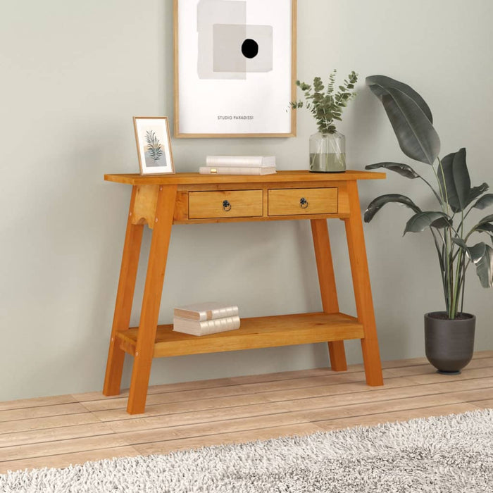 Konsolentisch mit Schubladen 90x30x75 cm Massivholz Mahagoni