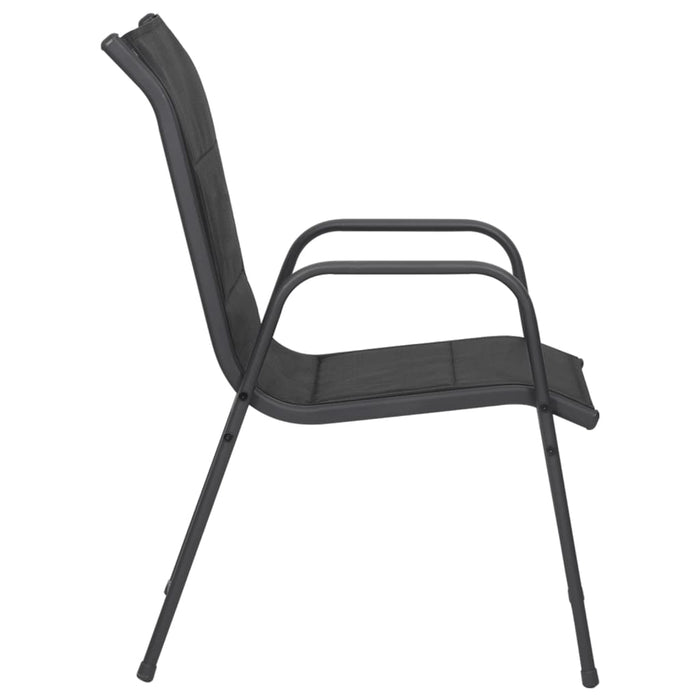 Gartenstühle 4 Stk. Stahl und Textilene Schwarz