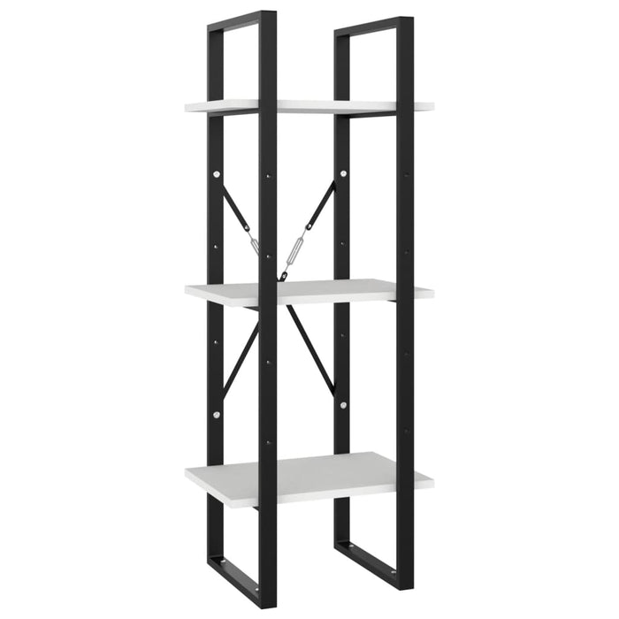 Bookcase 5 compartments white 40x30x175 cm made of wood
