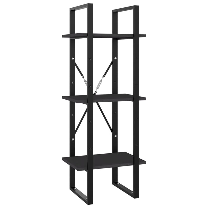Bookcase 5 compartments gray 40x30x175 cm made of wood