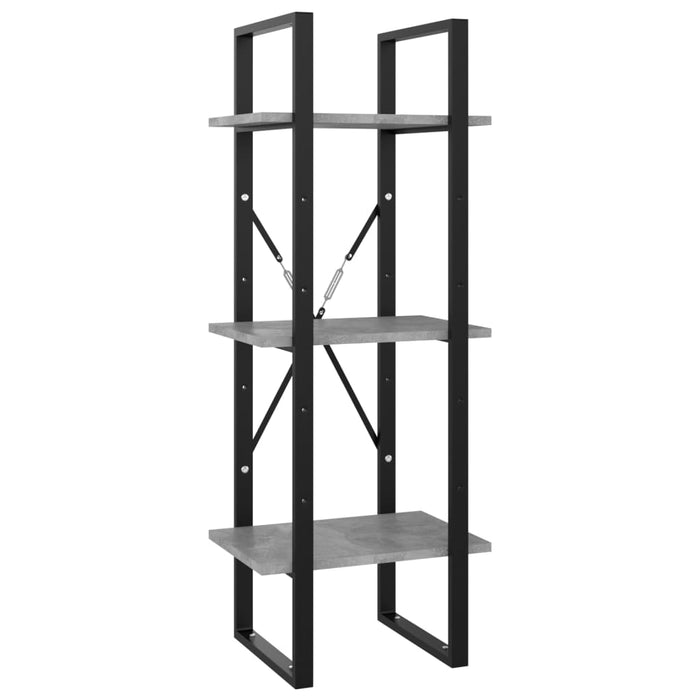 Bookcase 5 compartments concrete gray 40x30x175 cm made of wood
