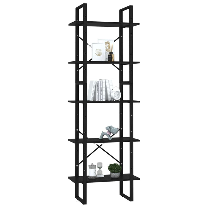 Bookcase 5 compartments white 60x30x175 cm made of wood