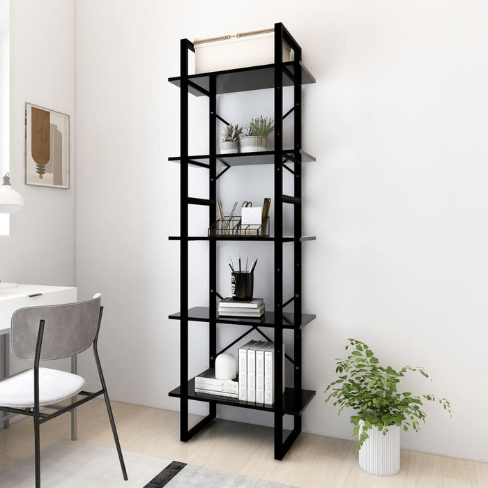 Bookcase 5 compartments white 60x30x175 cm made of wood