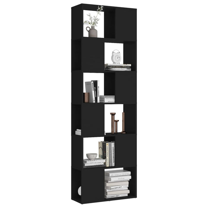 Bookcase room divider black 60x24x186 cm made of wood