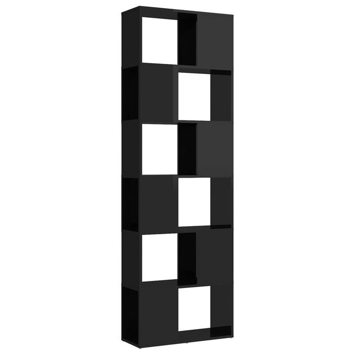 Bookcase room divider high-gloss black 60x24x186 cm