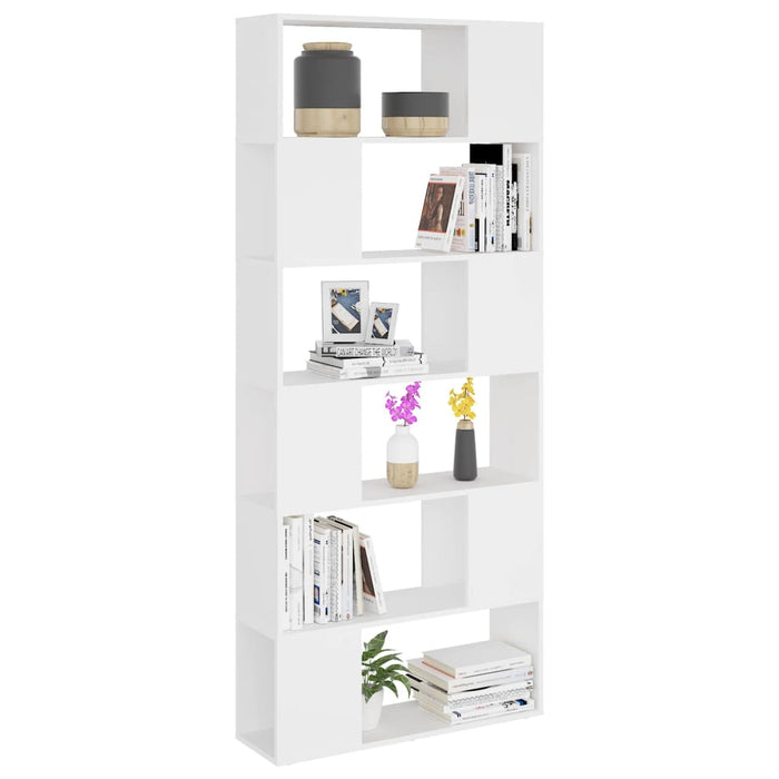 Bookcase room divider white 80x24x186 cm made of wood