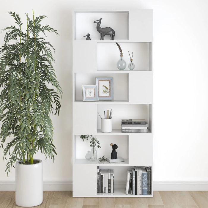 Bookcase room divider white 80x24x186 cm made of wood