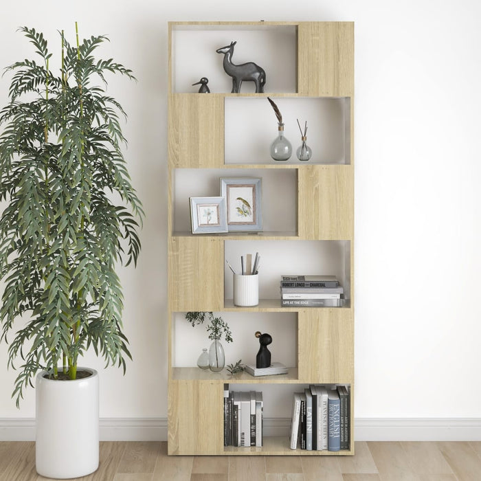 Bücherregal Raumteiler Sonoma-Eiche 80x24x186 cm Holzwerkstoff