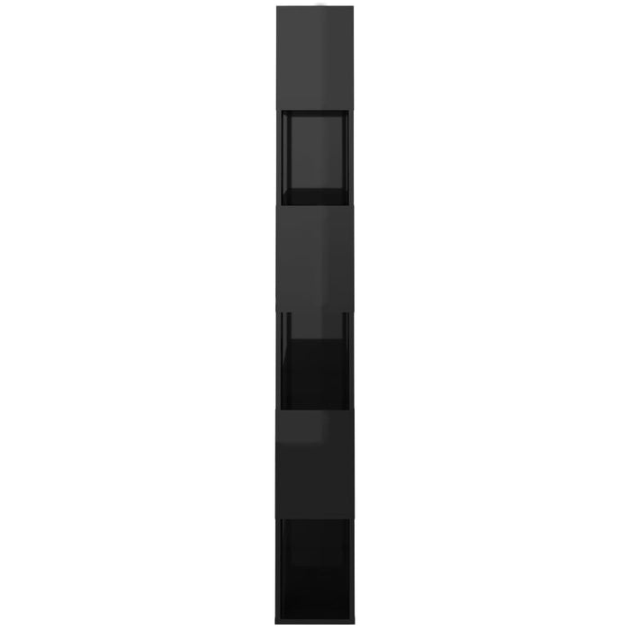 Bookcase room divider high-gloss black 80x24x186 cm