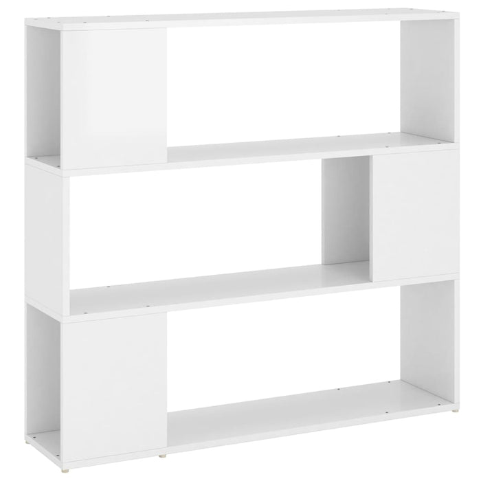 Bookcase room divider high-gloss white 100x24x94 cm