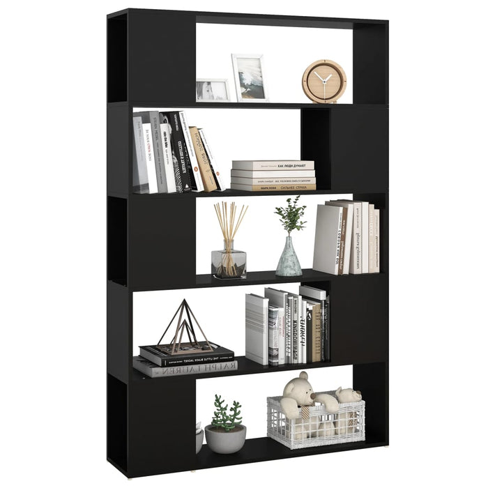 Bookcase room divider black 100x24x155 cm made of wood