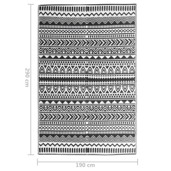 Outdoor-Teppich Schwarz 190x290 cm PP