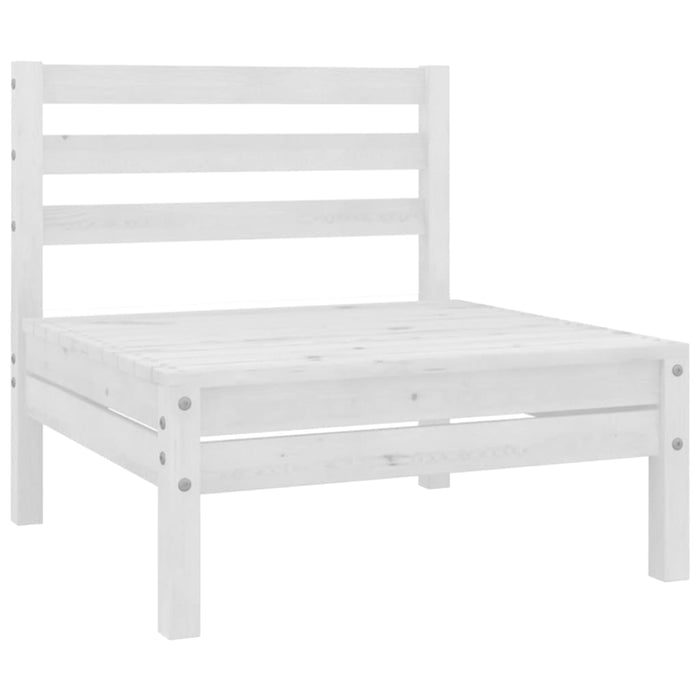 Garten-Mittelsofa Weiß Kiefer Massivholz