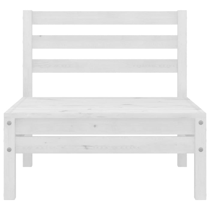 Garten-Mittelsofa Weiß Kiefer Massivholz