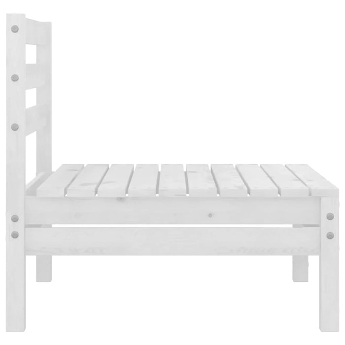 Garten-Mittelsofas 2 Stk. Weiß Kiefer Massivholz
