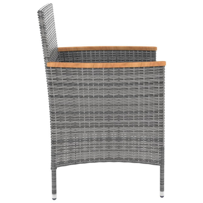Garden Dining Chairs 4 pcs Poly Rattan Gray