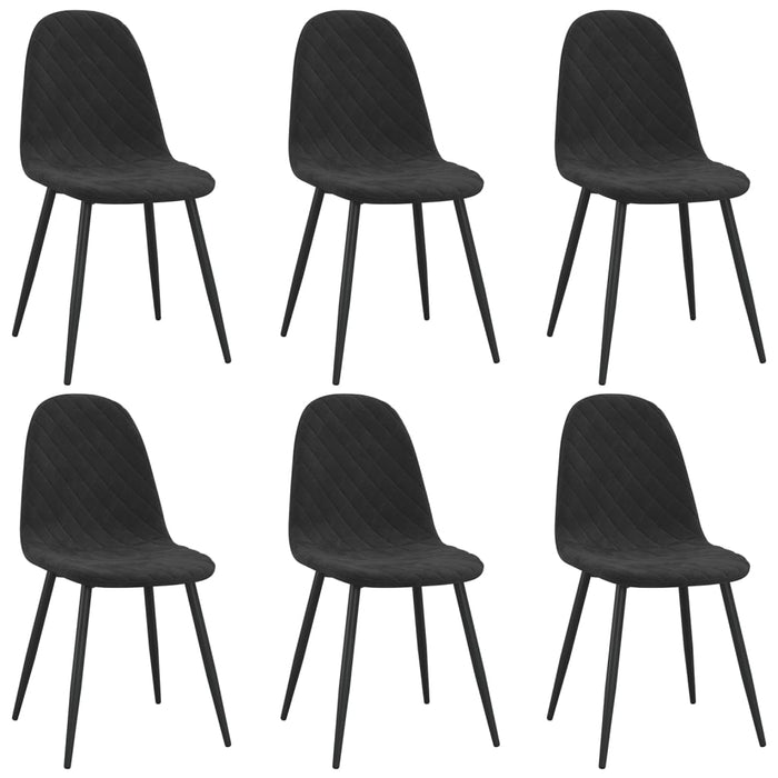 Dining room chairs 6 pcs. Black velvet