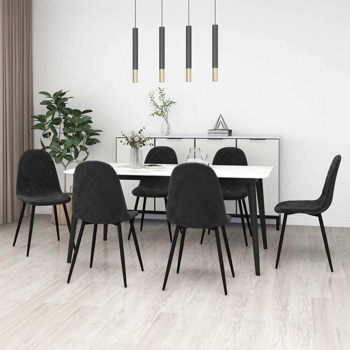 Dining room chairs 6 pcs. Black velvet