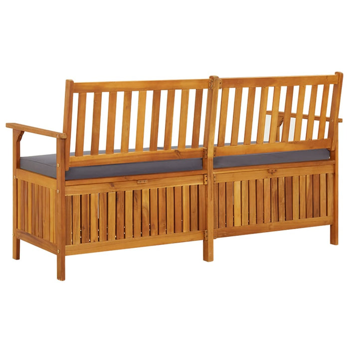 Chest bench with cushions 148 cm solid acacia wood
