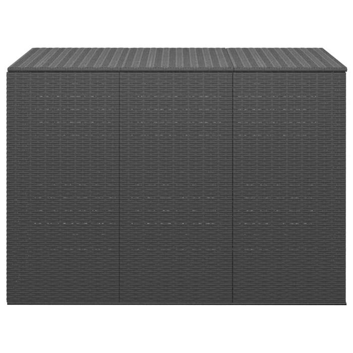 Garten-Kissenbox PE Rattan 145x100x103 cm Schwarz